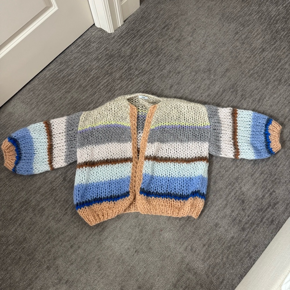 NEW MAIAMI Striped Galore Cardigan Sweater - Cool Breeze, Size S/M - Picture 3 of 7